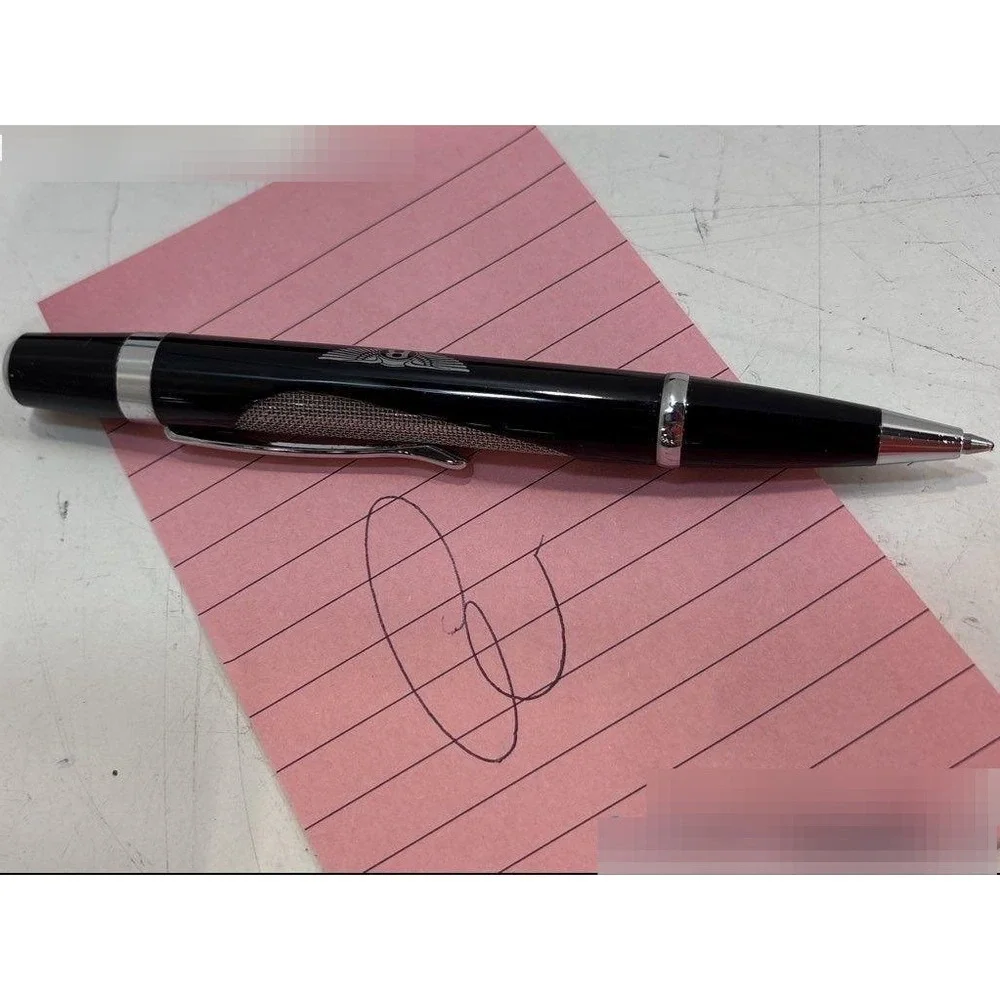 Bentley Luxury Ballpoint Pen Black Silver Tone Mesh Inlay with Case